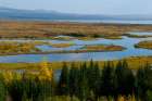 Thingvellir National Park, Iceland. Overlooking the meandering rivers in Thingvellir National Park. Art Print